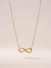 Gold Infinity Pendant Necklace – Figure-8 Symbol - 8-shaped Gold