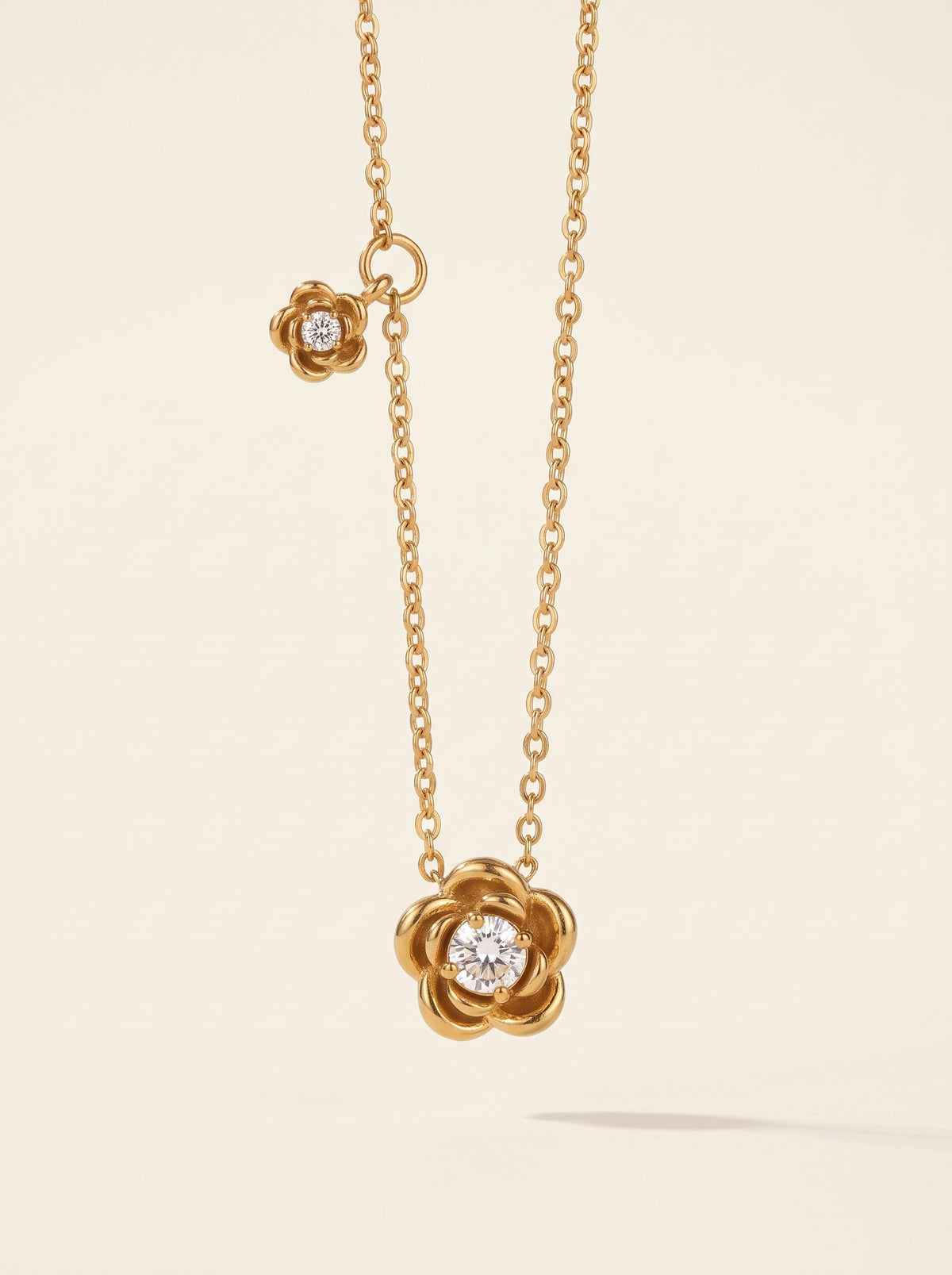 Gold Flower Pendant Necklace – Dainty Floral Charm