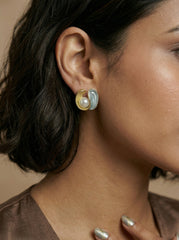 Gray Conch Pearl S925 Silver Stud Earrings