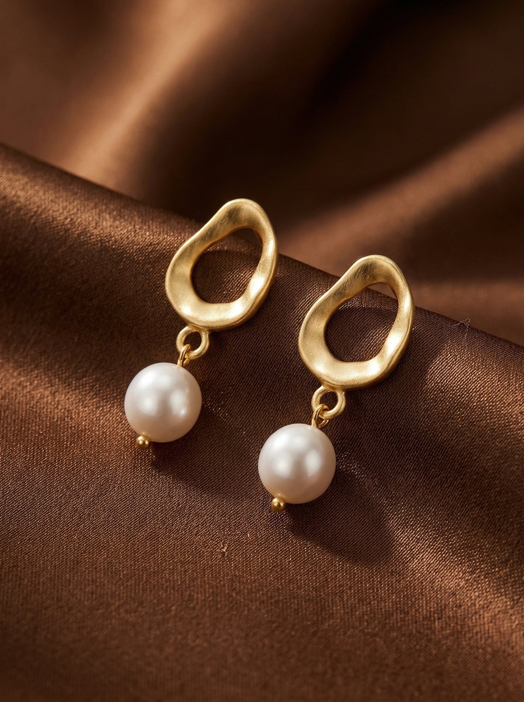 Silver Leaf & Pearl Earrings – S925 Sterling Butterfly Knot