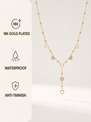 Gold Heart Pendant Necklace – Stainless Steel, One Size