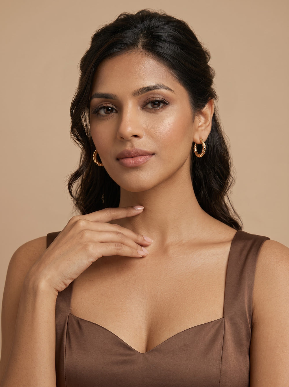Gold Geometric Hoop Earrings – Waterproof Steel