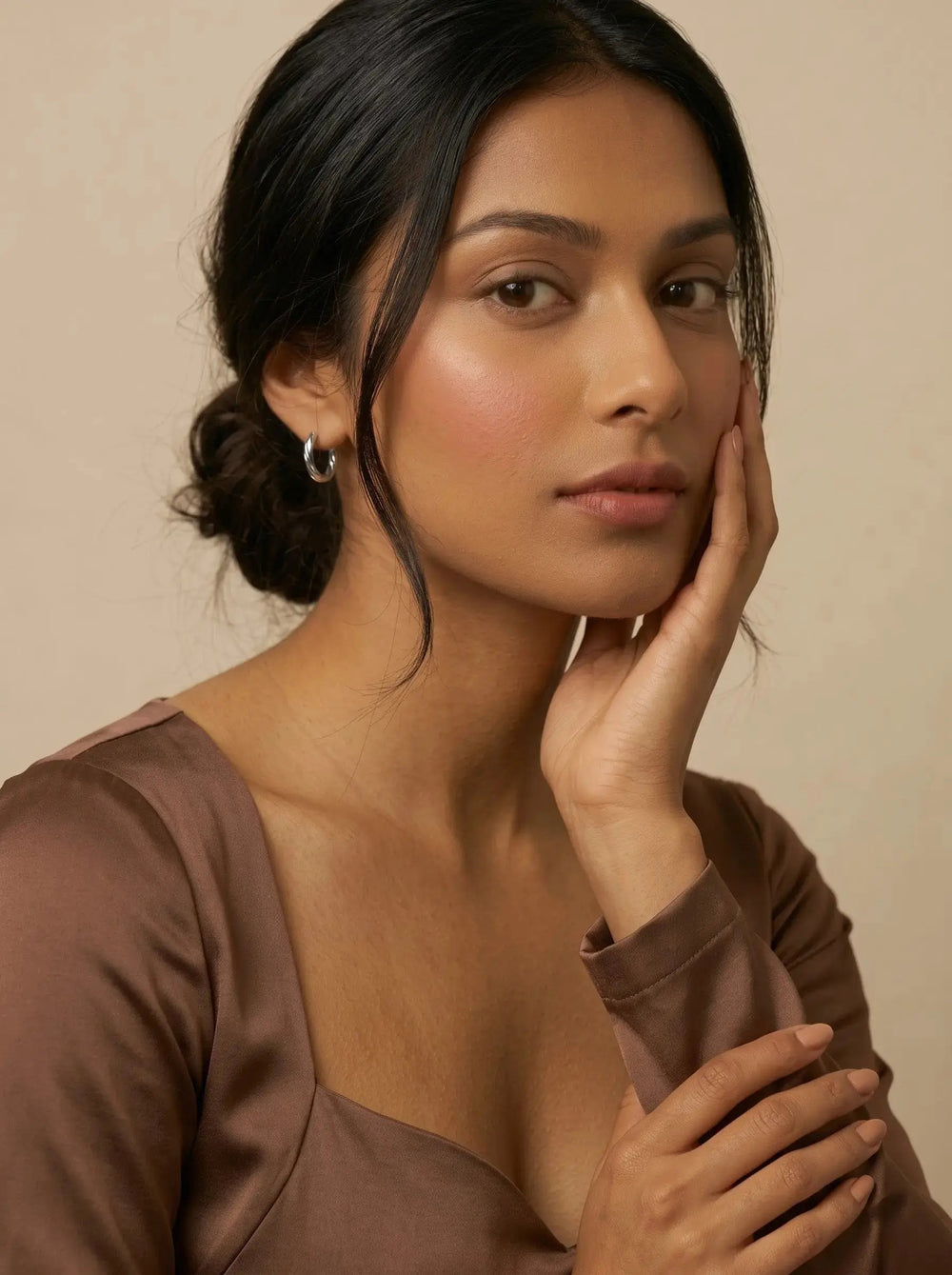 Chunky Oval Hoop Earrings - PVD Titanium Steel - Silver
