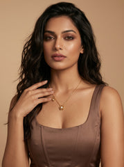 Gold Flower Pendant Necklace – Dainty Floral Charm