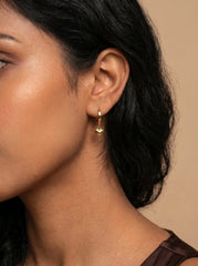Gold Geometric Heart Drop Earrings | 304 Stainless Steel