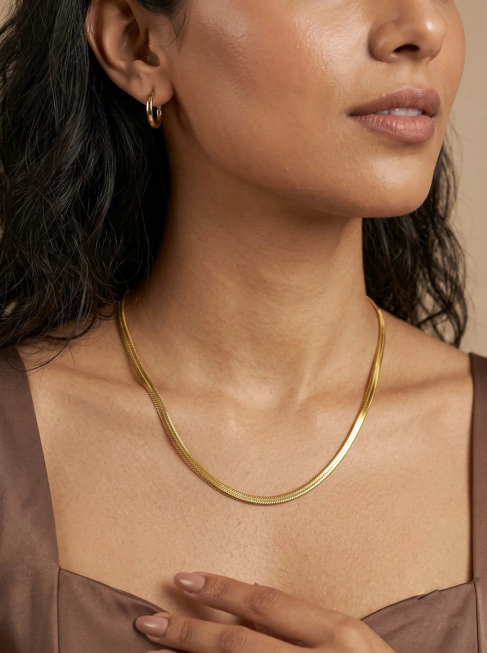 Fine Gold Box Chain Necklace – Minimalist Layering - 3mm Push Chain