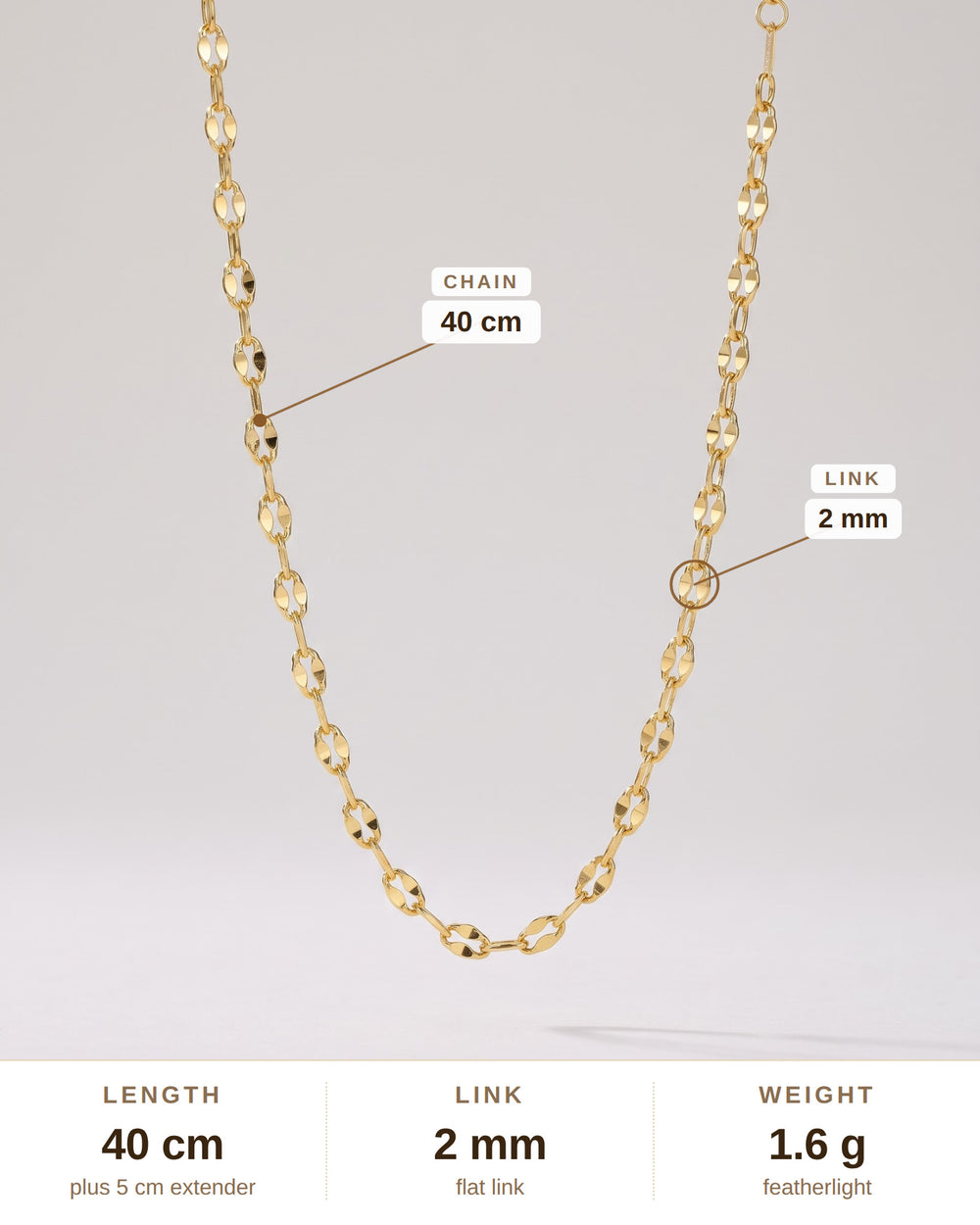 Dainty Gold Cable Chain Necklace – Minimalist