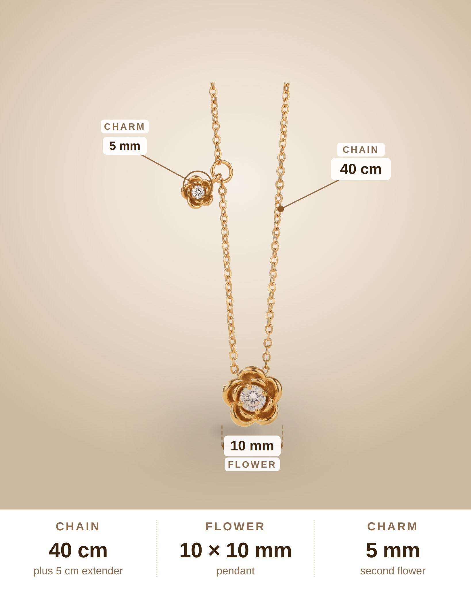 Gold Flower Pendant Necklace – Dainty Floral Charm