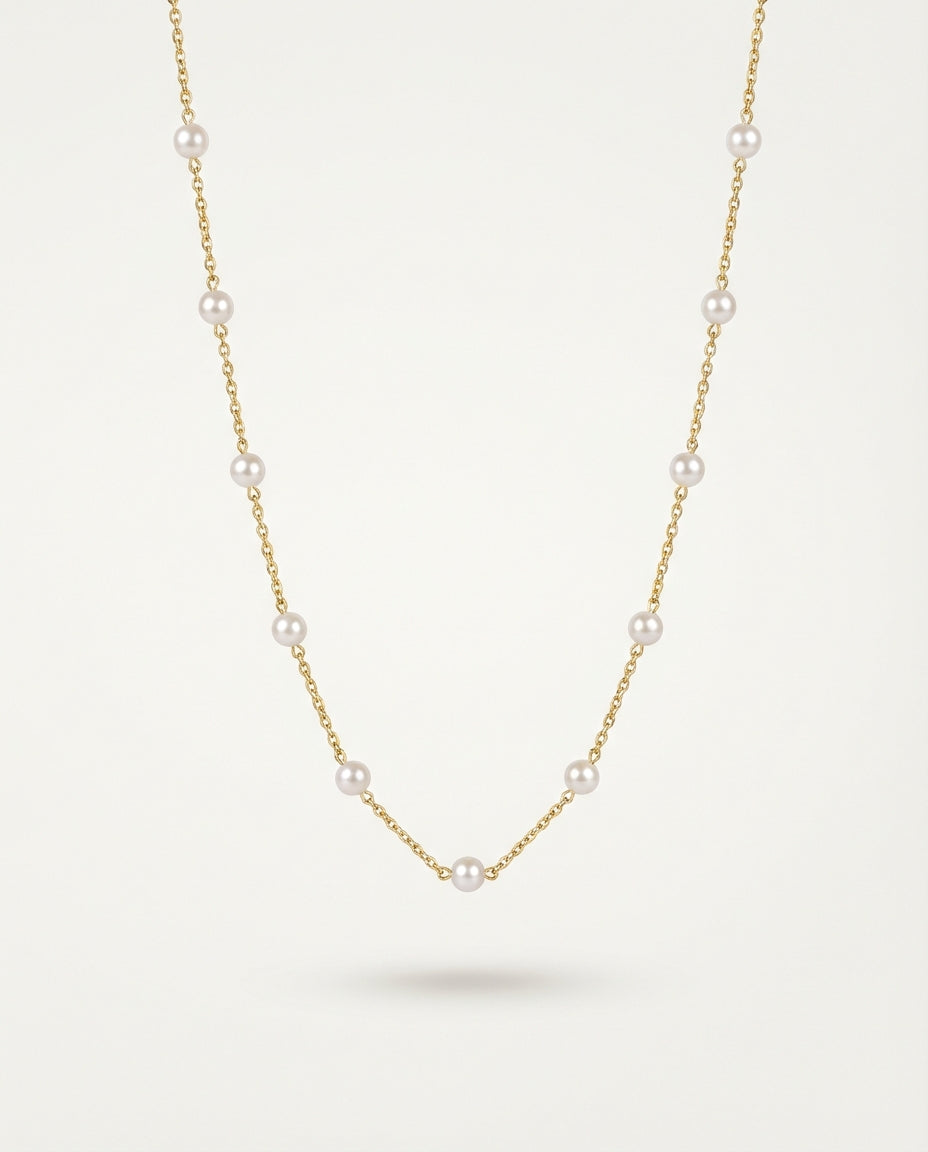 Gold Pearl Clavicle Necklace