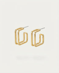 Gold-Tone S925 Silver Needle Leaf & Flower Pearl Earrings