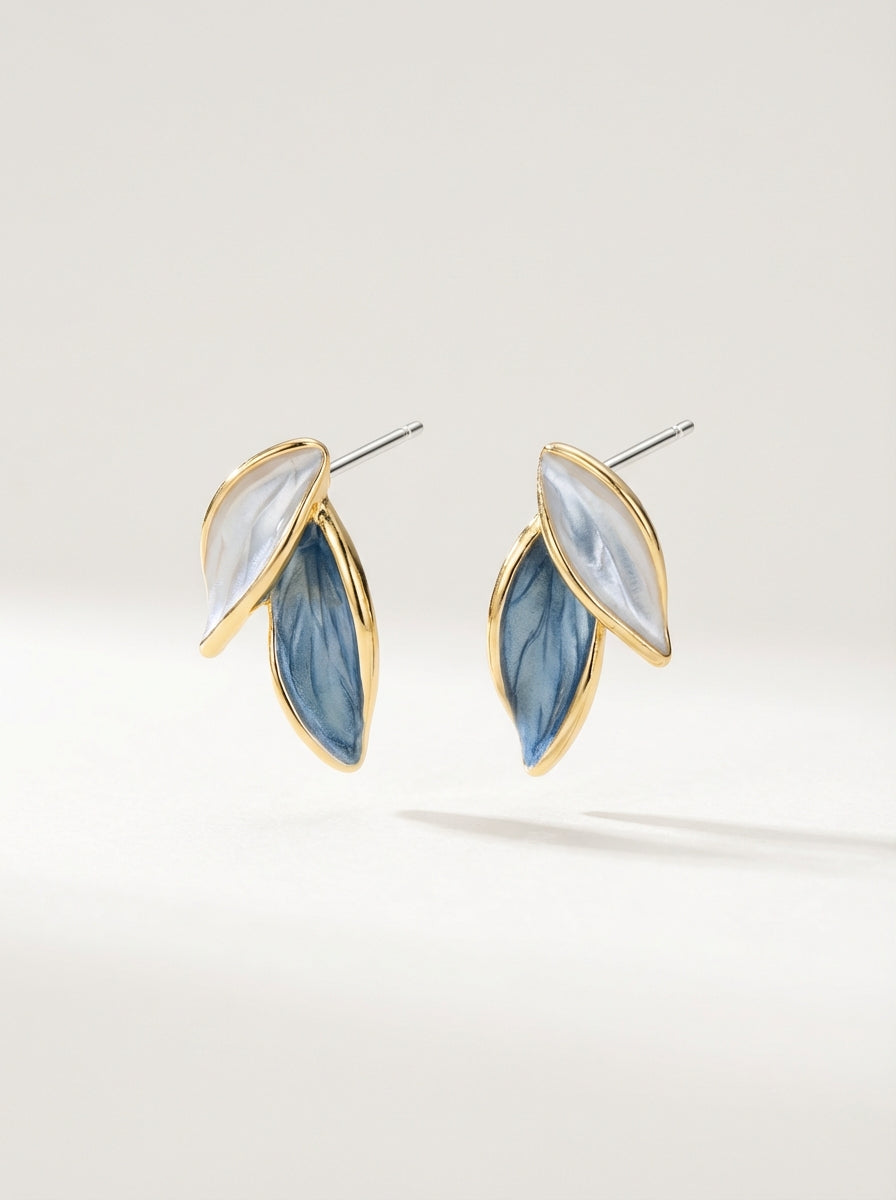 S925 Silver Leaf & Butterfly Knot Earrings Women
