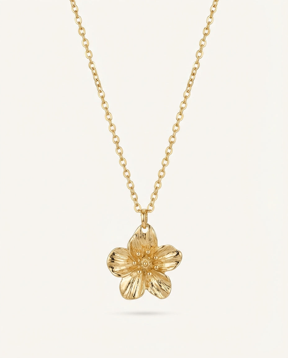 Gold Floral Pendant Necklace – Everyday Light Luxury