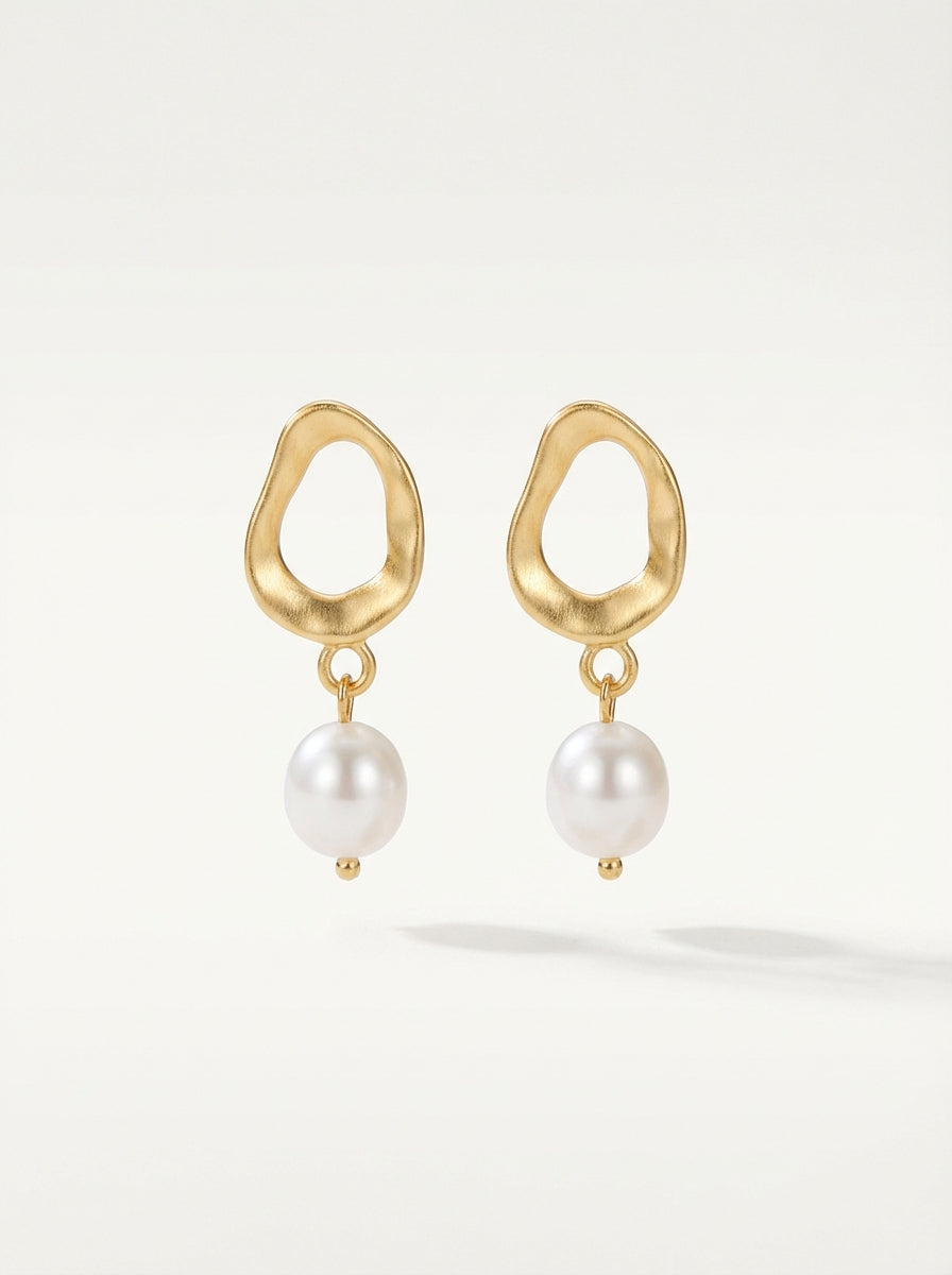 Silver Leaf & Pearl Earrings – S925 Sterling Butterfly Knot