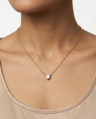 Gold Mini Heart Diamond Necklace
