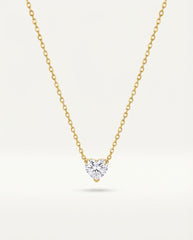 Gold Mini Heart Diamond Necklace