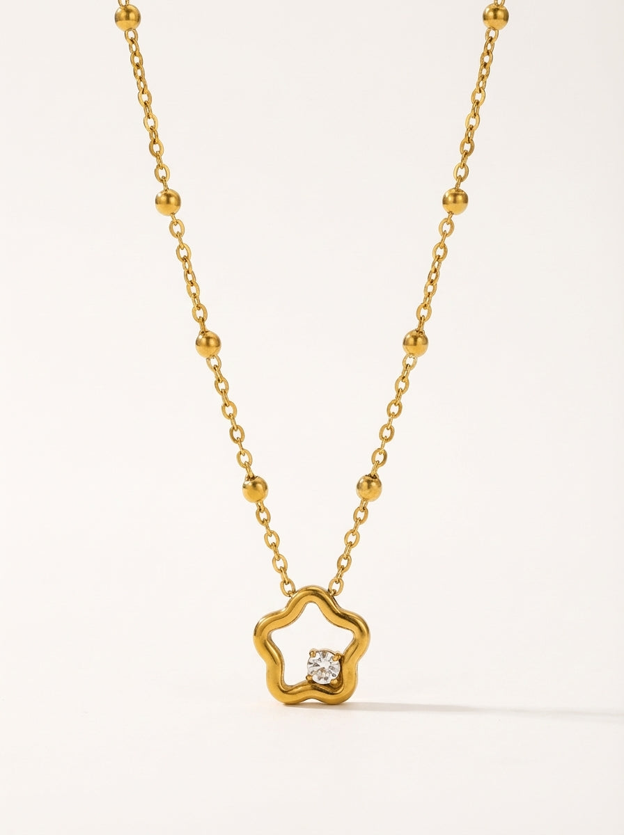Gold-Plated Stainless Steel Star Pendant Necklace