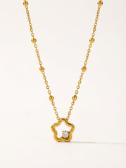 Gold-Plated Stainless Steel Star Pendant Necklace