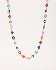 Colored Gold Devil's Eye Beaded Necklace