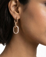 18k White Gold Plated Copper Alloy Drop Earrings