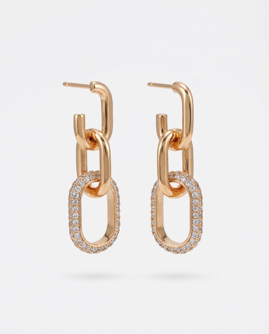 18k White Gold Plated Copper Alloy Drop Earrings