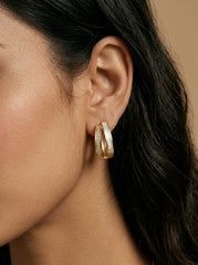 S925 Silver Gold-Plated Oval Pearl Stud Earrings