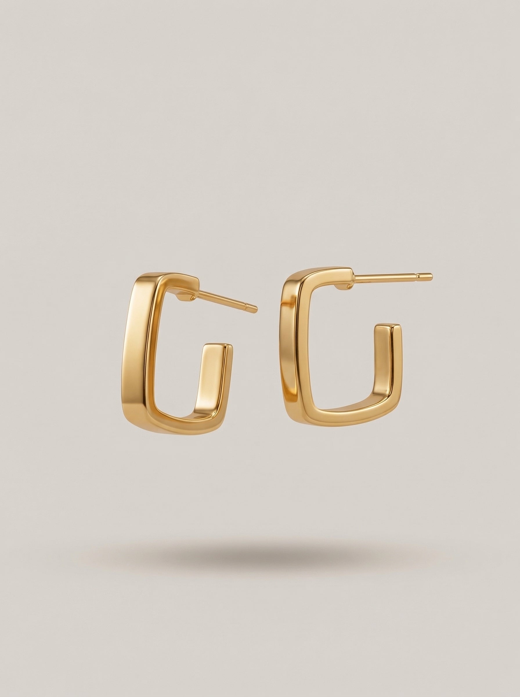 Gold-Tone Geometric Hoop Earrings