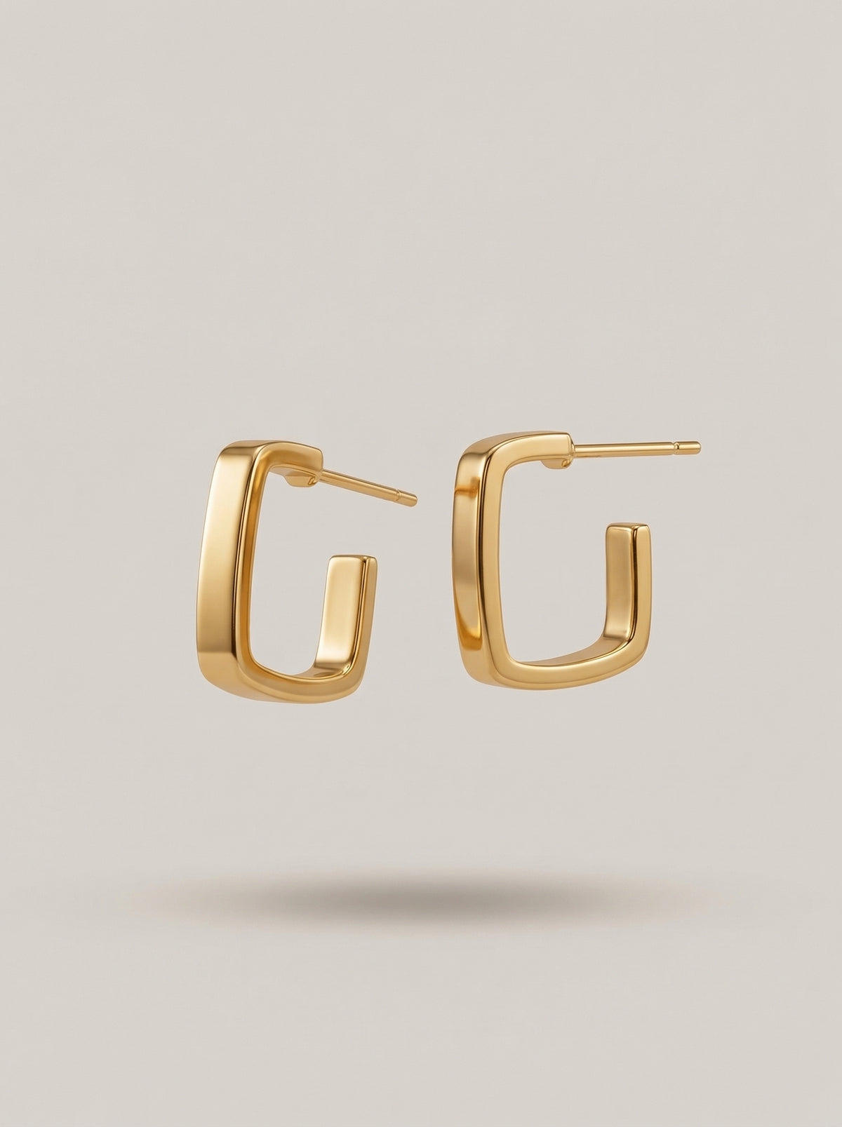 Gold-Tone Geometric Hoop Earrings