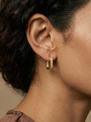 Gold-Tone Geometric Hoop Earrings