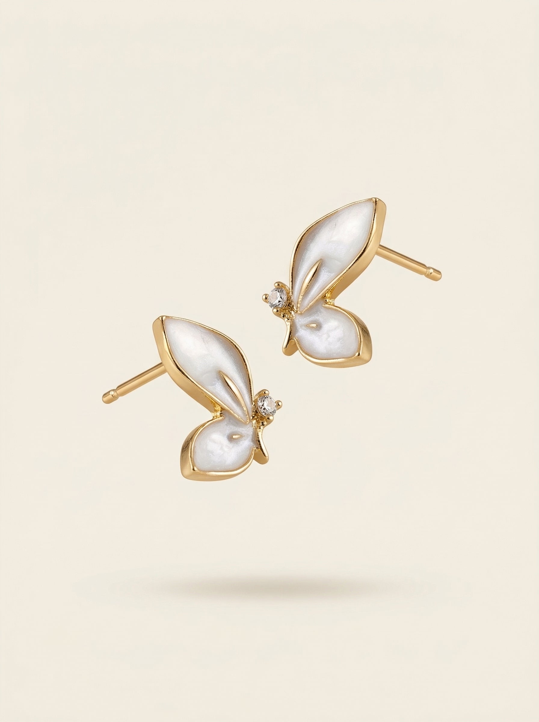 S925 Silver Pearl Butterfly Knot Stud Earrings