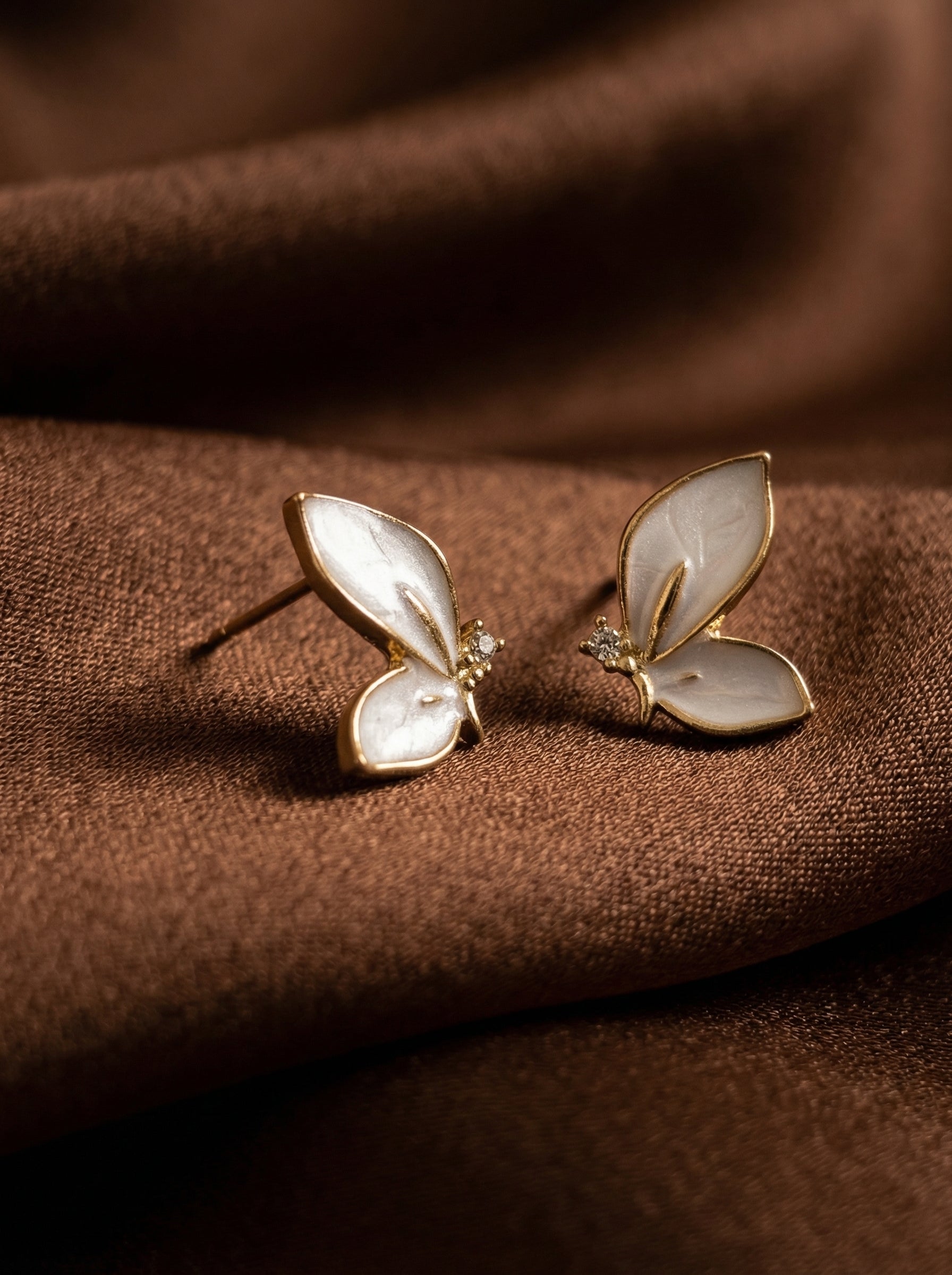 S925 Silver Pearl Butterfly Knot Stud Earrings