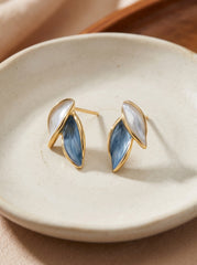 S925 Silver Leaf & Butterfly Knot Earrings Women