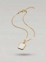 Geometric Natural Stone & Zircon Pendant Necklace