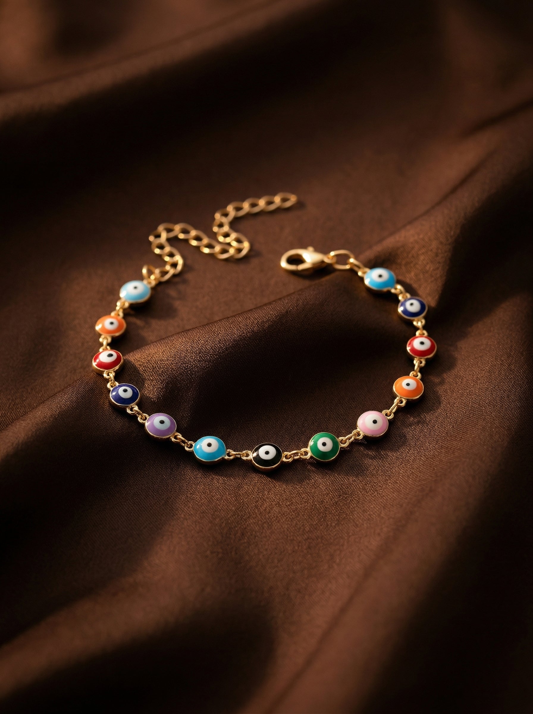 Multicolor Evil Eye Bracelet for Women – Adjustable Nazar Protection Charm Bracelet