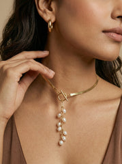 Gold Plated Stainless Steel Toggle Snake Chain Pendant