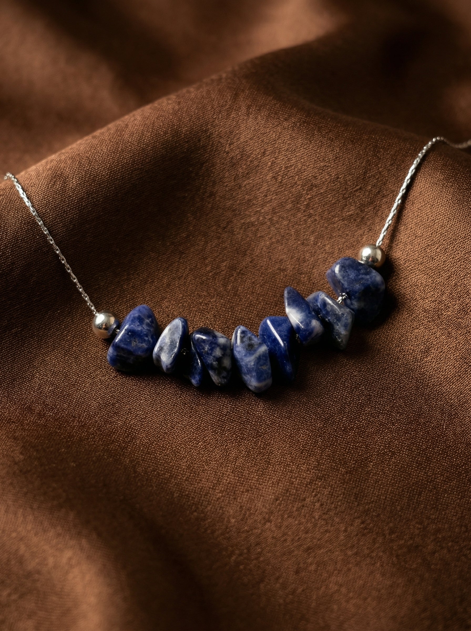 Blue Lapis Lazuli Pendant Necklace in Silver-Tone