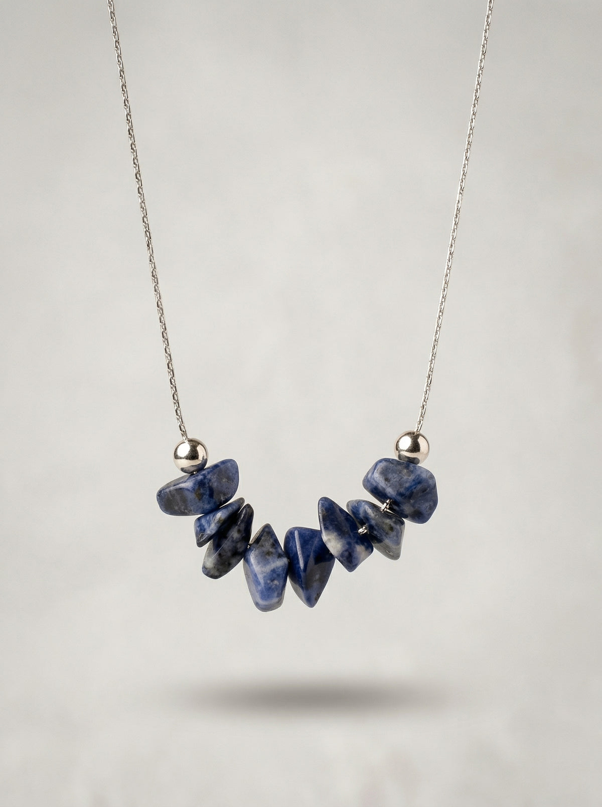 Blue Lapis Lazuli Pendant Necklace in Silver-Tone