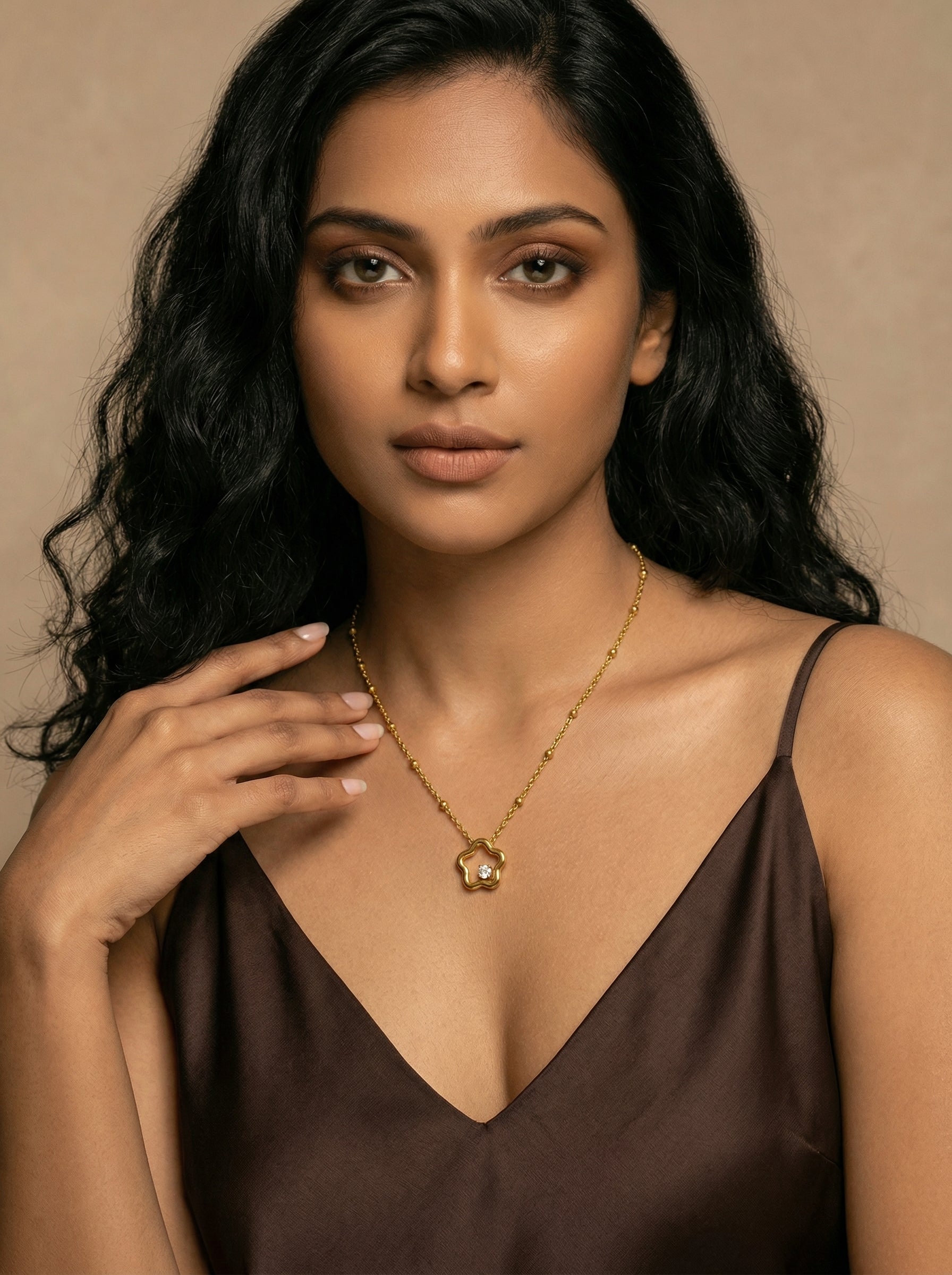 Gold-Plated Stainless Steel Star Pendant Necklace