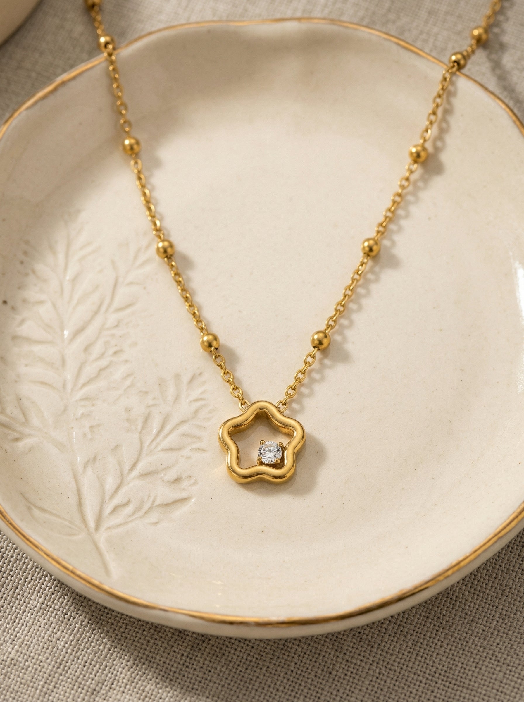 Gold-Plated Stainless Steel Star Pendant Necklace