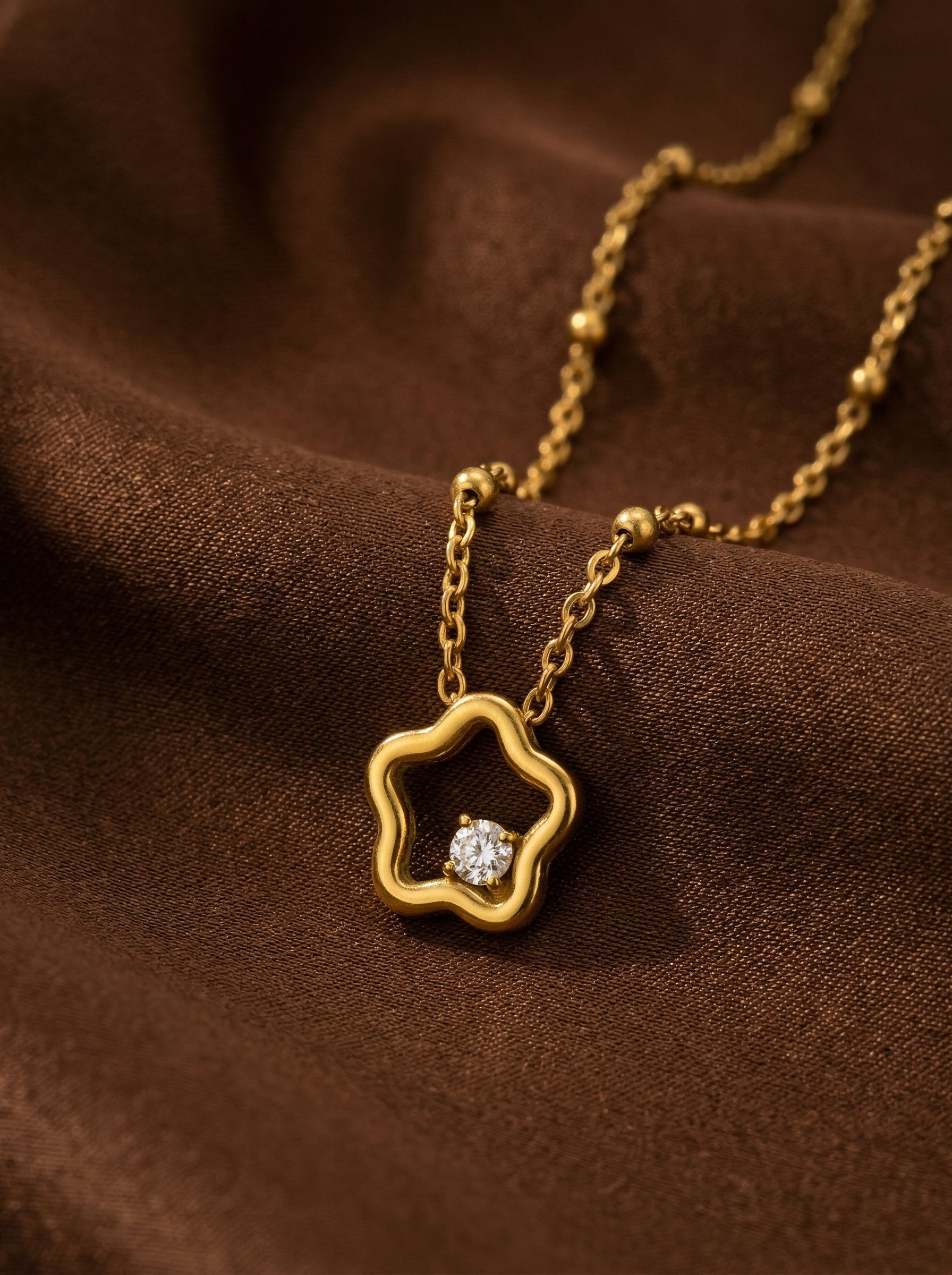 Gold-Plated Stainless Steel Star Pendant Necklace