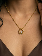 Gold-Plated Stainless Steel Star Pendant Necklace
