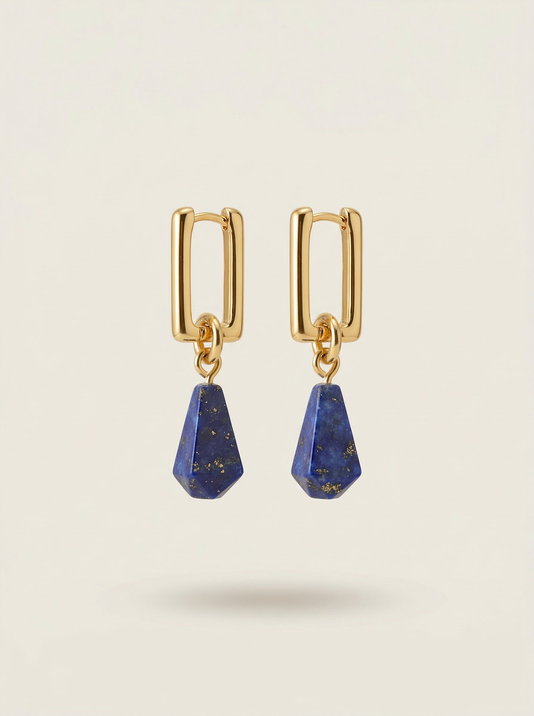 Gold-Tone Lapis Lazuli Geometric Earrings