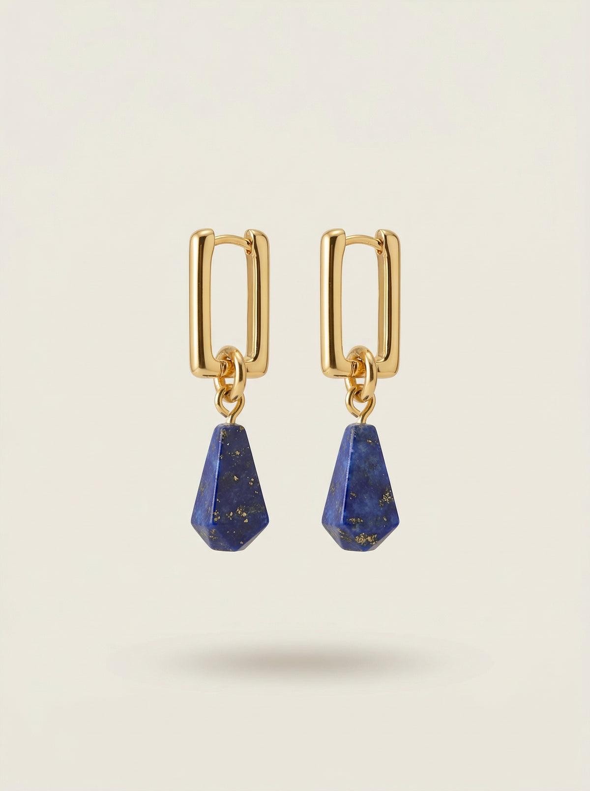 Gold-Tone Lapis Lazuli Geometric Earrings