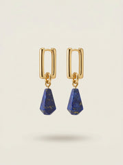 Gold-Tone Lapis Lazuli Geometric Earrings