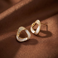 S925 Silver & Gold-Tone Butterfly Knot Pearl Earrings