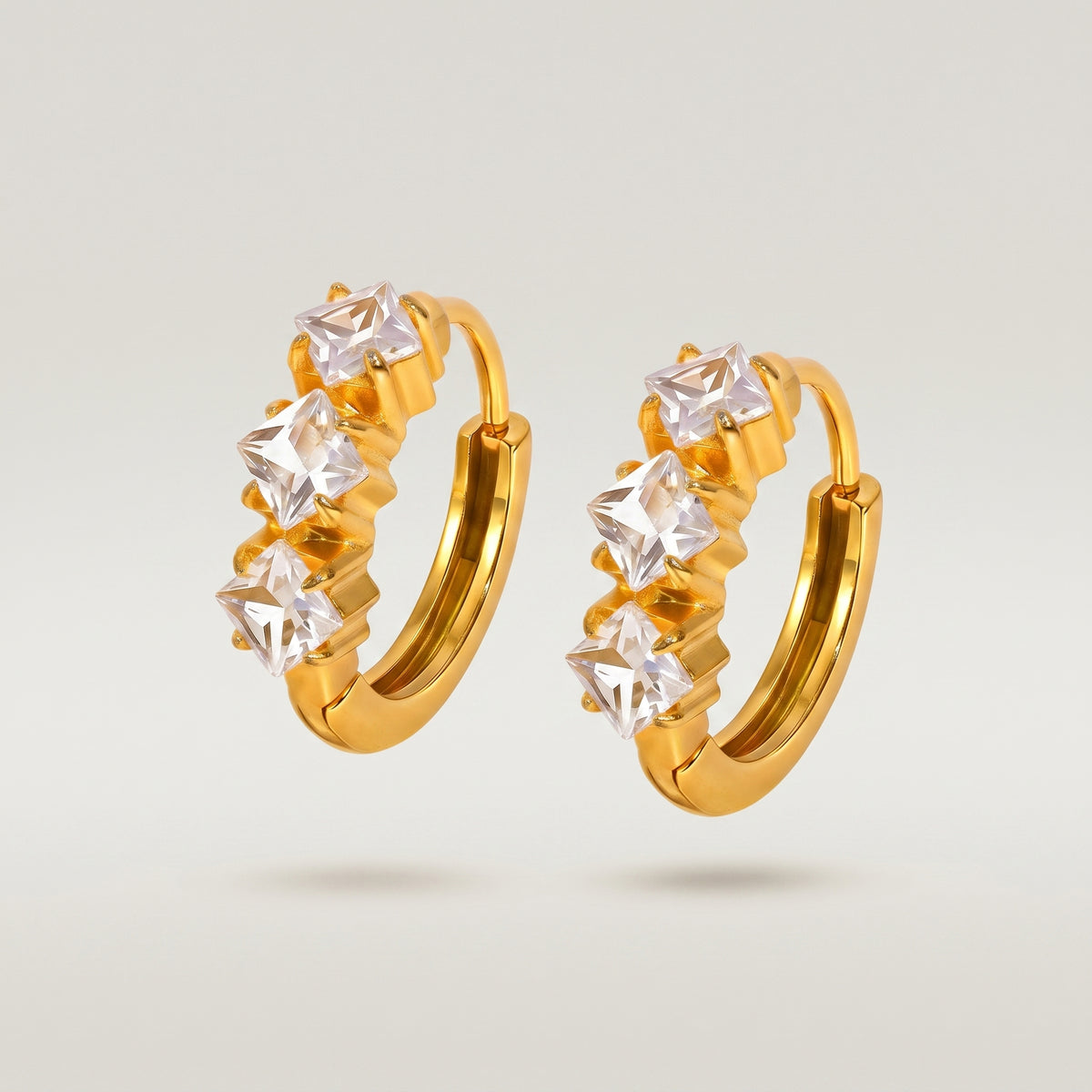 Gold 18K PVD Stainless Steel Geometric Hoop Earrings