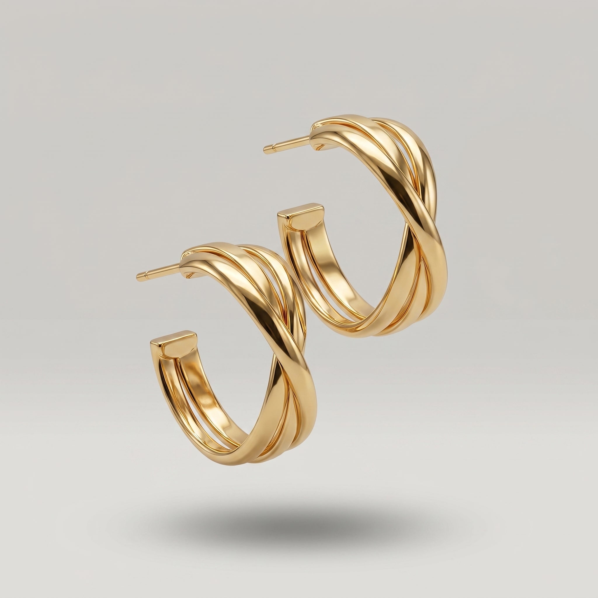 Gold Irregular Butterfly Knot Earrings with S925 Silver Needle Hooks