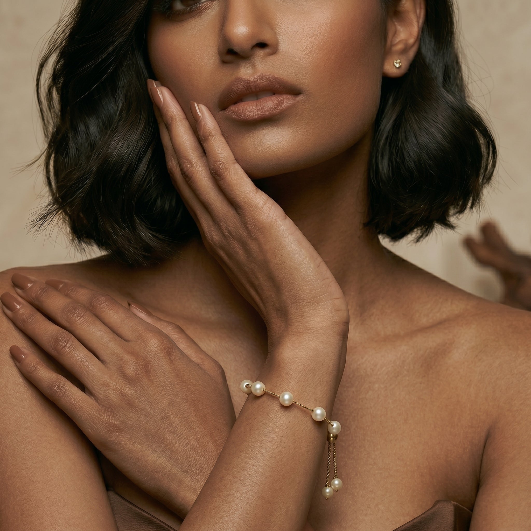 Gold Plated Pearl Chain Bracelet – Classic Everyday Elegance