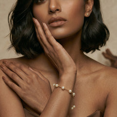 Gold Plated Pearl Chain Bracelet – Classic Everyday Elegance