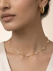 Gold Pearl Clavicle Necklace