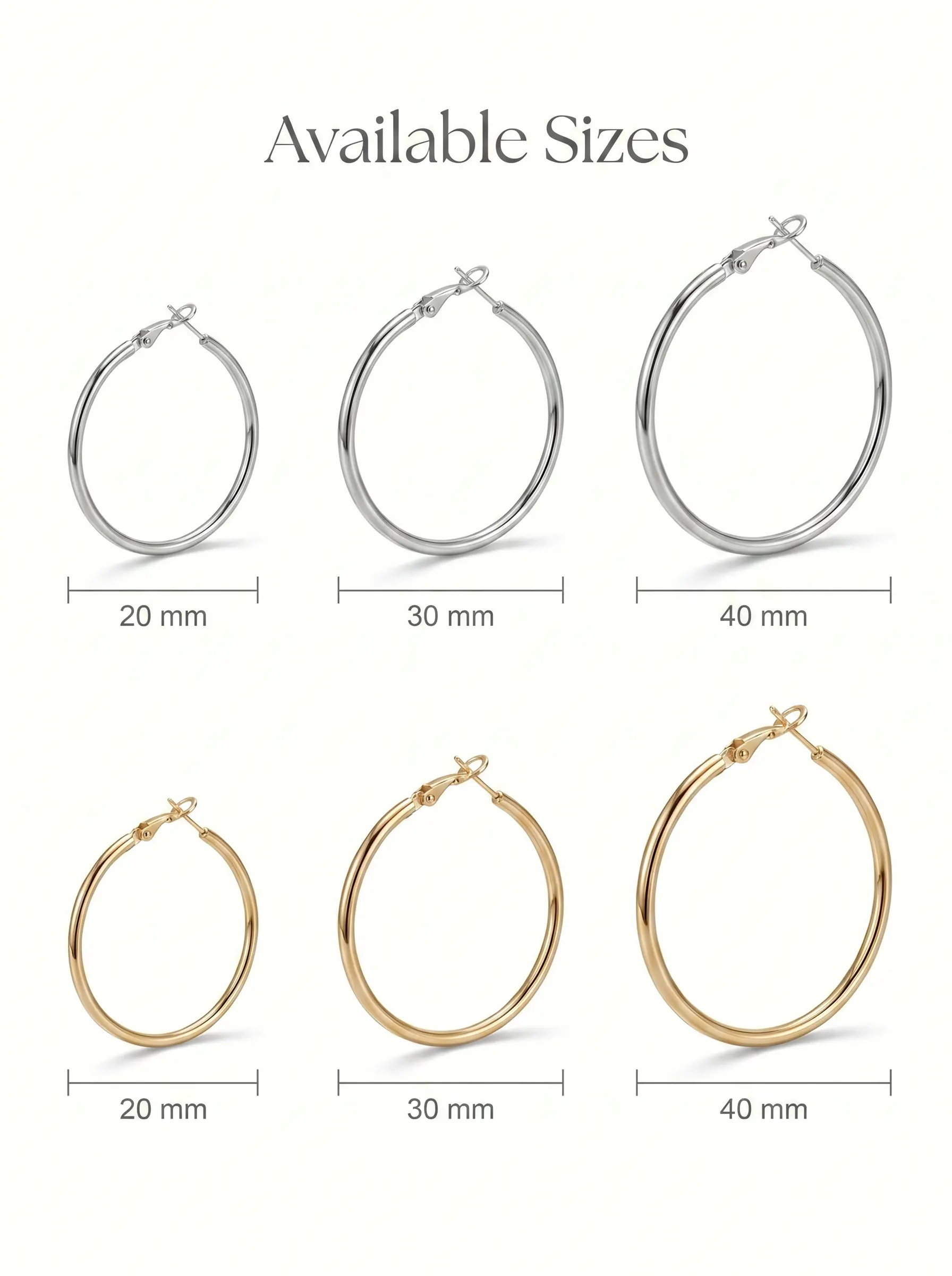 Classic Round Hoop Earrings - Electroplated 201 Stainless Steel